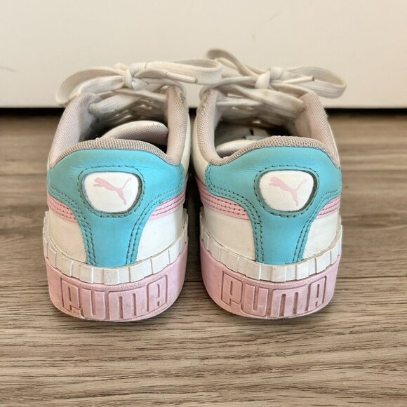 Puma Girl's Cali Spring Sketchbook Perforated Lace Up Chunky Platform Sneakers - Picture 8 of 10